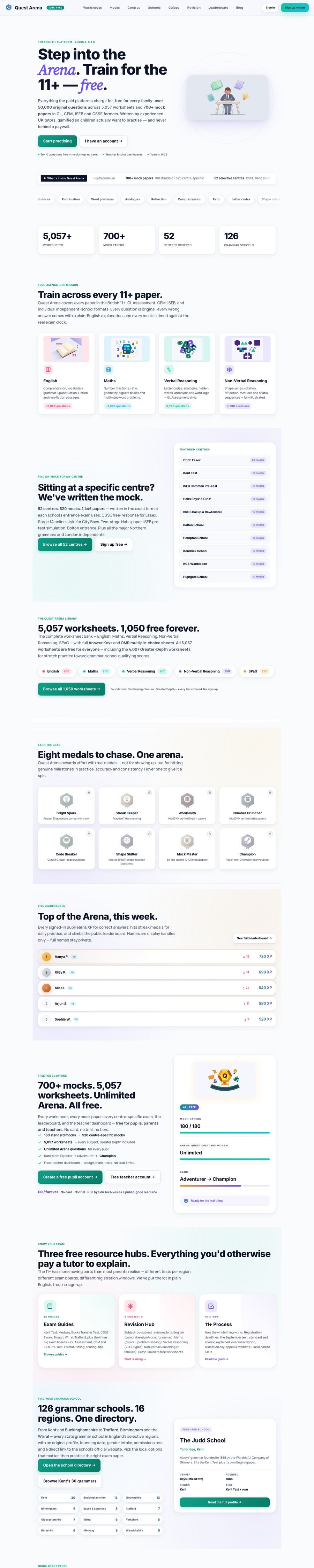 Full-page screenshot of EduArchives 11 Plus