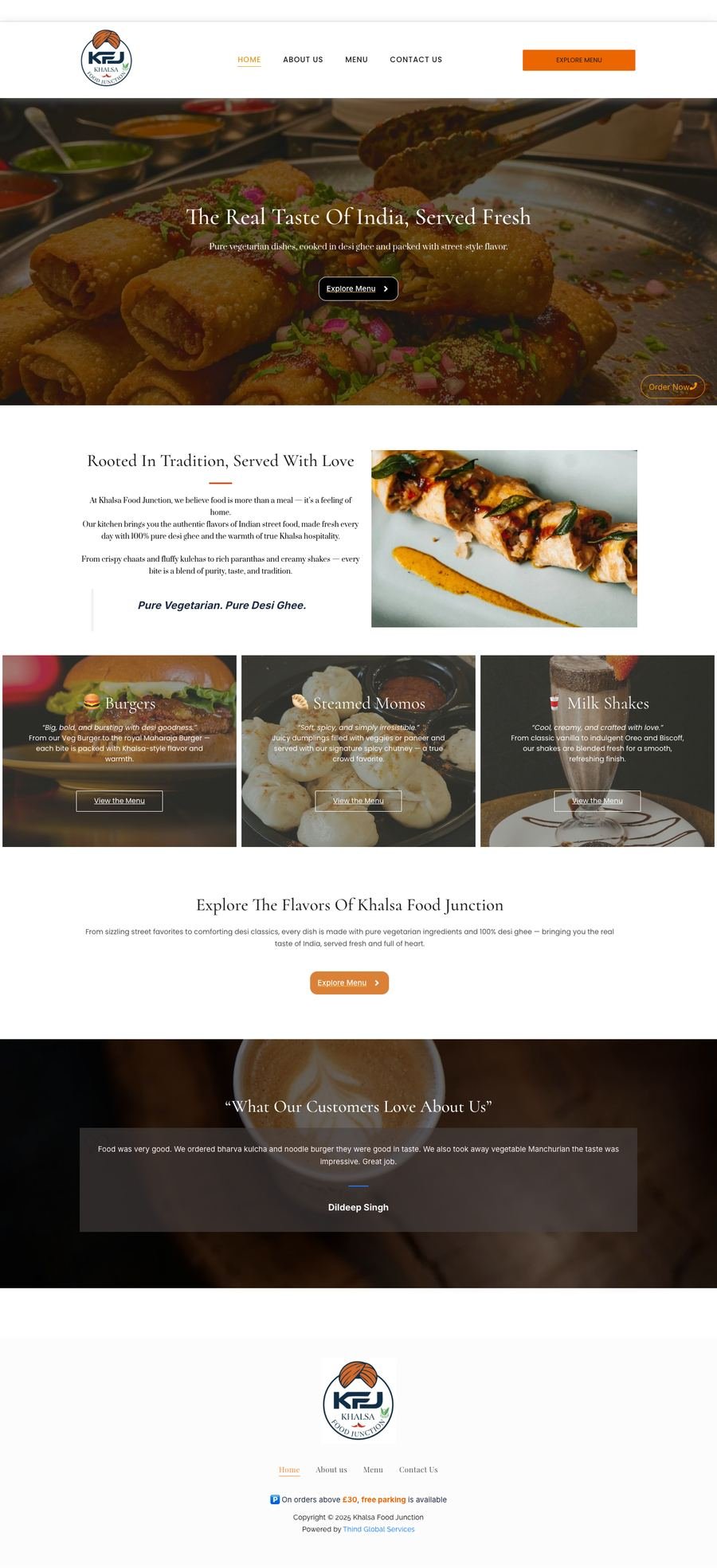 Full-page screenshot of Khalsa Food Junction